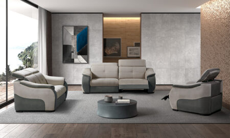 Canapé 3 places 2 relax électriques